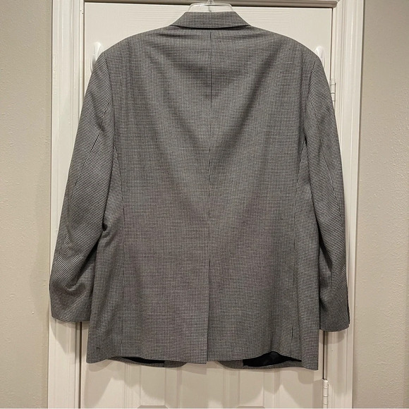 Jos A Bank Men’s 44R Blazer Jacket Houndstooth Silk/Wool Blend Business Career - Picture 2 of 11